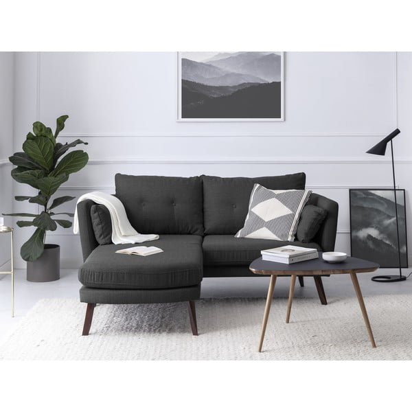 Тъмно сив триместен диван Elena, с шезлонг в левия ъгъл - Mazzini Sofas-image-1