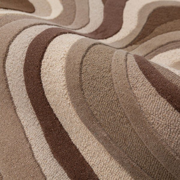 Кафяв/бежов ръчно изработен вълнен килим 160x230 cm Envy Wool – Flair Rugs-image-4