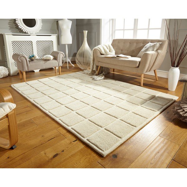 Vlněný koberec Blocks 120x170 cm, světlý-image-1