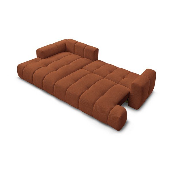 Сгъваем/с място за съхранение ъглов диван в тухлен цвят (ляв ъгъл) Fuji – Bobochic Paris-image-4