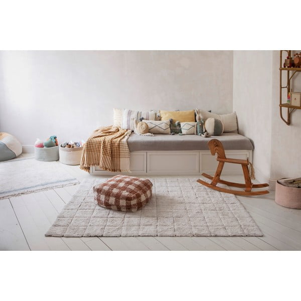 Кремав ръчно изработен памучен килим подходящ за пране 120x160 cm Mosaic – Lorena Canals-image-3