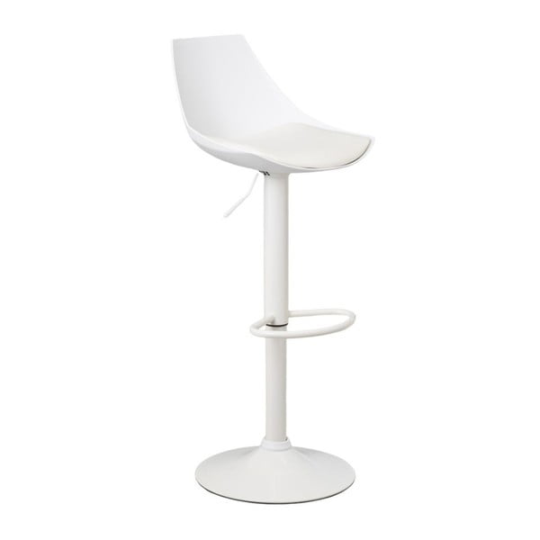 Бели бар столове в комплект от 2 бр. с регулируема височина от имитация на кожа (височина на седалката 56,5 cm) – Casa Selección