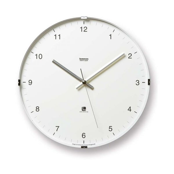 Bílé nástěnné hodiny Lemnos Clock North, ⌀ 32 cm