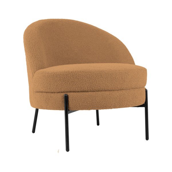 Светлокафяво кресло от плат букле Noble – Leitmotiv