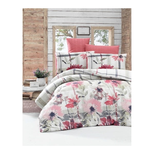 Спално бельо за двойно легло с чаршаф и 2 калъфки за възглавници Vanessa Rosa, 200 x 220 cm - Mijolnir