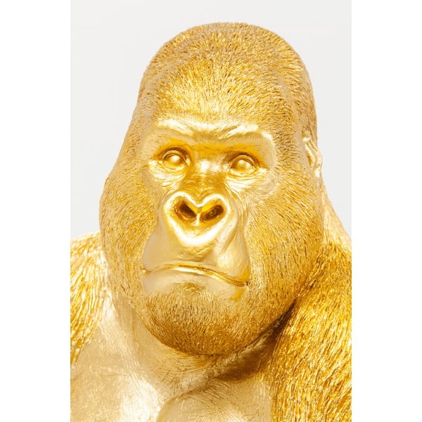 Декоративна скулптура в златист цвят Gorilla Monkey - Kare Design-image-1
