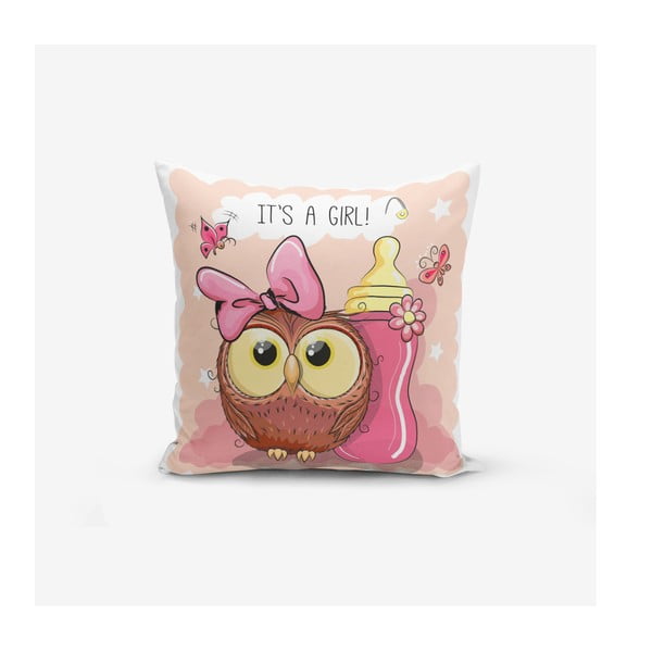 Бебешка калъфка за възглавница 43x43 cm Girl Owl – Mila Home