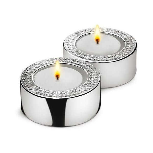 Комплект от 2 диамантени поставки за чаени свещи - Zilverstad