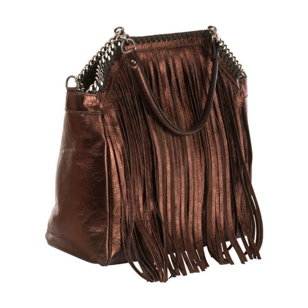 Тъмнокафява чанта от естествена кожа Joana - Andrea Cardone