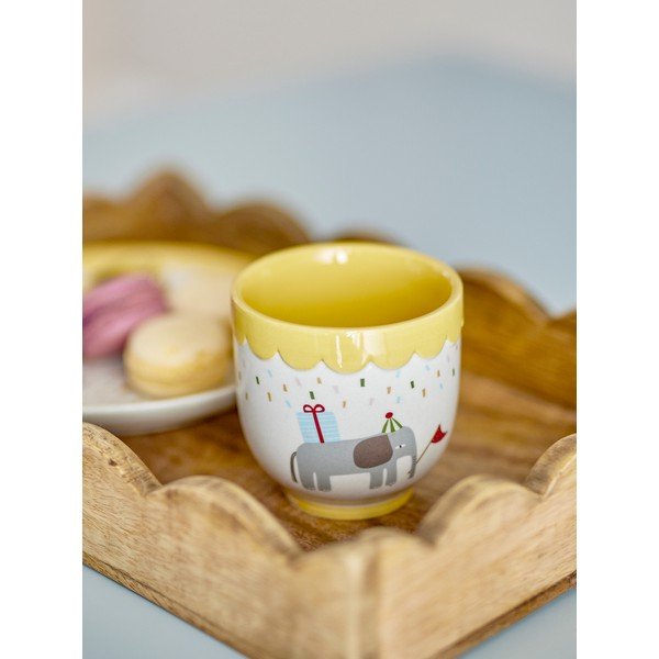 Жълта/кремава глинена детска чаша 150 ml Celebrate – Bloomingville Mini-image-1