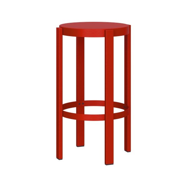 Червен  стоманен бар стол (височина на седалката 65 cm) Doon – noo.ma