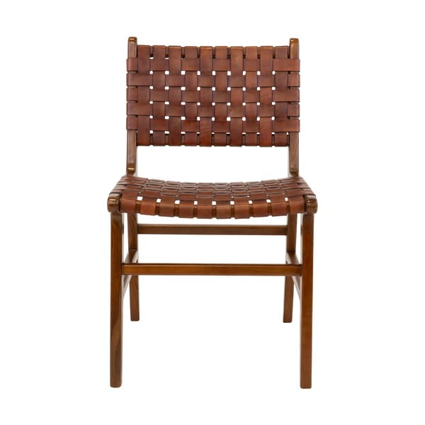 Кафяви трапезни столове от тиково дърво в комплект от 2 броя Perugia - House Nordic-image-2