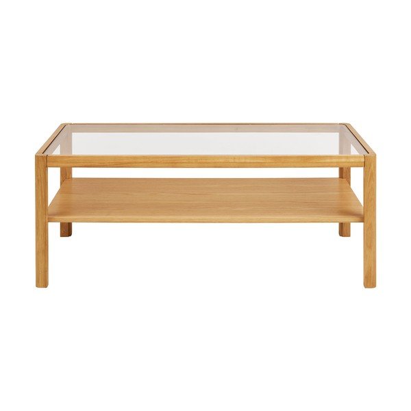 Масичка за кафе със стъклен плот в естествен цвят 60x110 cm Lourmarin – House Nordic