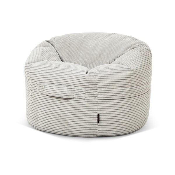 Кремав детски пуф от рипсено кадифе Roll 80 – SLOWDOWN