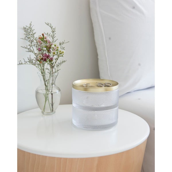 Стъклена кутия за бижута с капак в златист цвят Tesora - Umbra-image-1