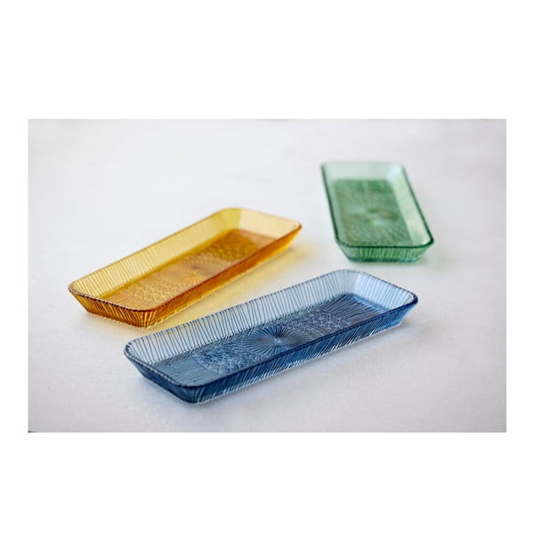 Зелена стъклена чиния за сервиране 14x38 cm Kusintha - Bitz-image-1