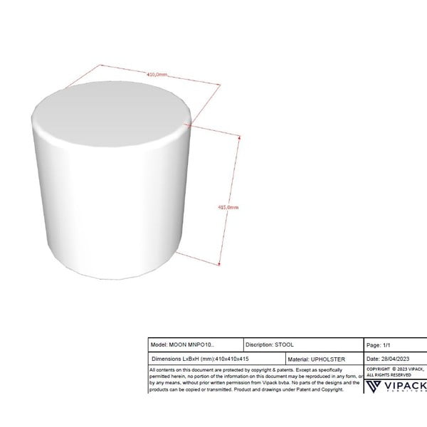 Светлозелен детски пуф от плат букле MOON - Vipack-image-3