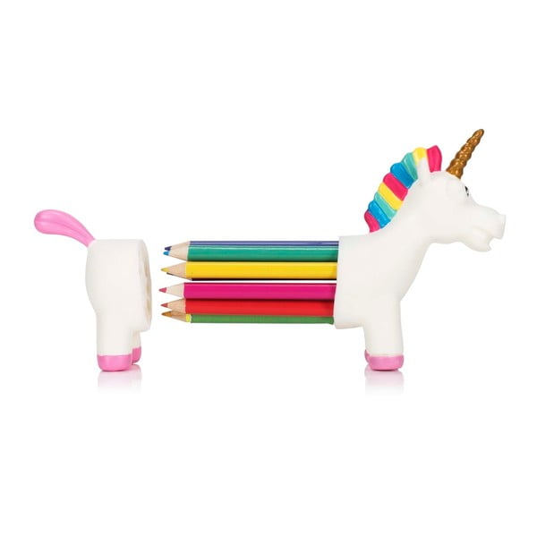 Sada 10 barevných pastelek se stojanem ve tvaru jednorožce npw™ Unicorn