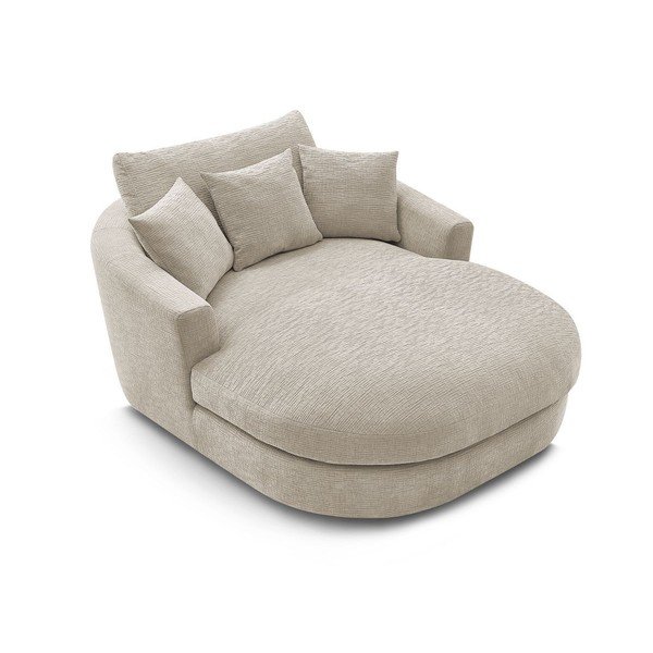 Бежово шенилово кресло Belem – Bobochic Paris-image-4