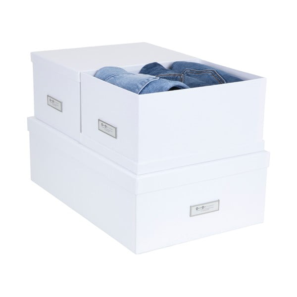 Комплект от 3 бели кутии за съхранение Inge - Bigso Box of Sweden-image-2