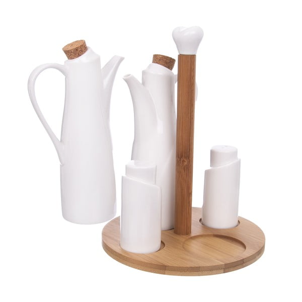 Комплект порцеланови съдове за подправки и оливерници Whiteline - Orion-image-1