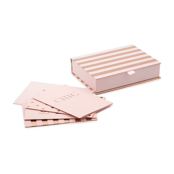 Комплект розови хартии за писма с пликове в подаръчна кутия Шампанско - GO Stationery