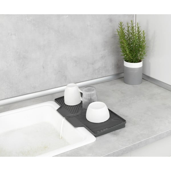 Тъмно сива тава за капчици Neli, 20 x 40 cm - Wenko-image-3