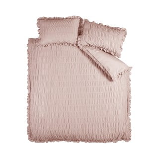 Розово двойно  крепово спално бельо 200x200 cm Seersucker Frill – Catherine Lansfield