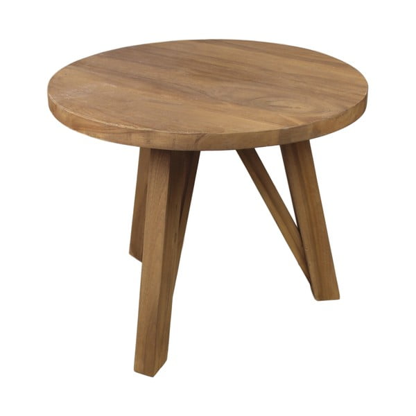 Příruční stolek z teakového dřeva HSM collection India, Ø 55 cm
