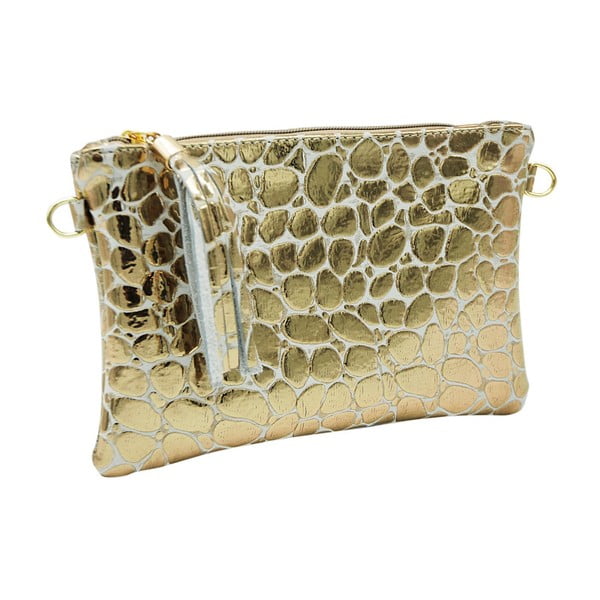 Чанта от естествена кожа в златисто Cocco Zula - Andrea Cardone