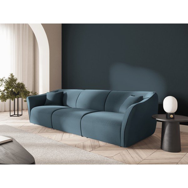 Син кадифен диван 292 cm Tokyo – Cosmopolitan Design-image-1