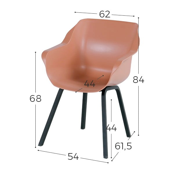 Светлооранжеви градински столове в комплект от 2 броя  Sophie - Hartman-image-2