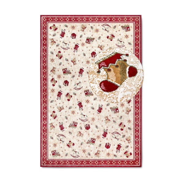 Червен  килим с коледен мотив със смес от памук 160x230 cm Toy's Delight Red Christmas – Villeroy&Boch