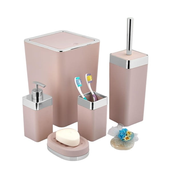 Розов комплект аксесоари за баня - Oyo Concept
