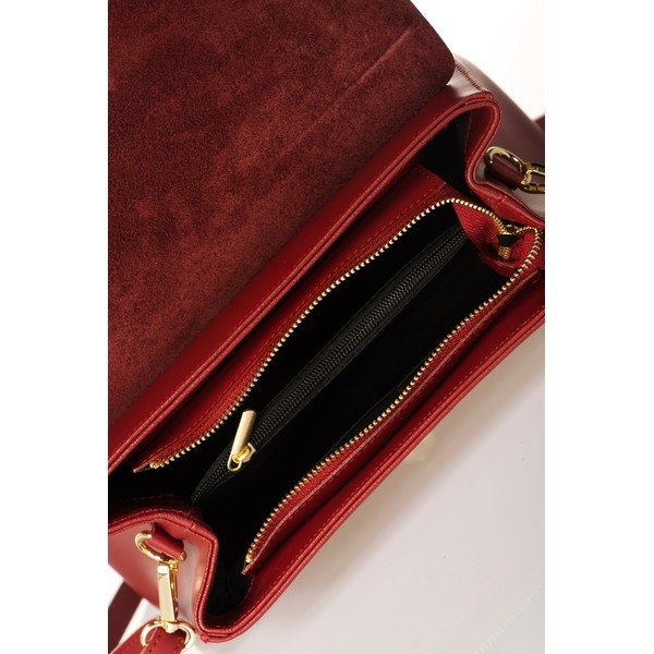 Червена кожена чанта Marta - Federica Bassi-image-1