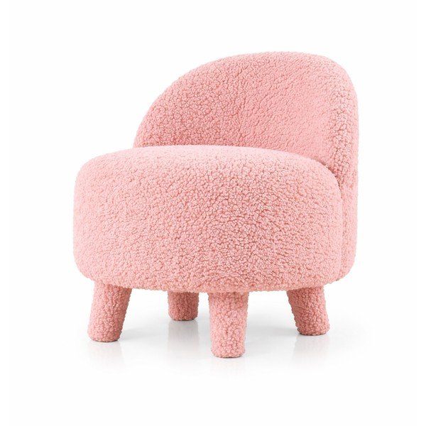 Светлорозов детски фотьойл от плат букле Moouv – Artie