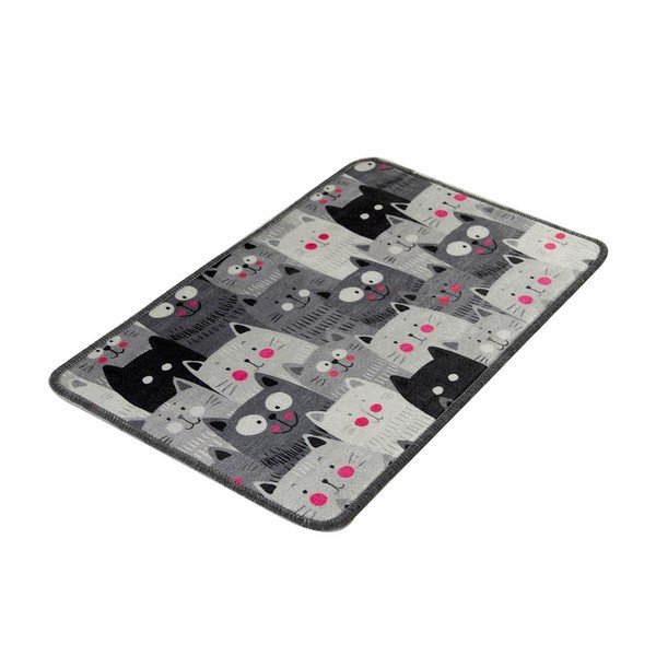 Сив килим за баня 40x60 cm Meow – Foutastic