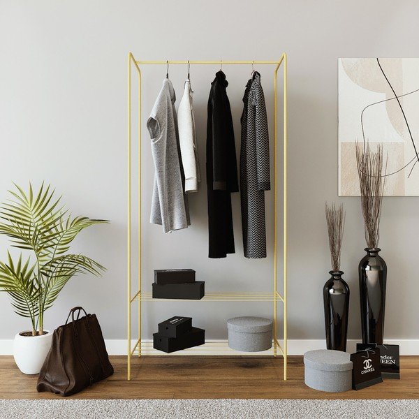 Метална стойка за дрехи златна Frankenthal – Kalune Design-image-2