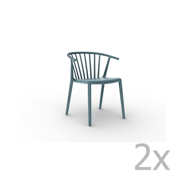 Комплект от 2 сини трапезни стола Woody - Resol