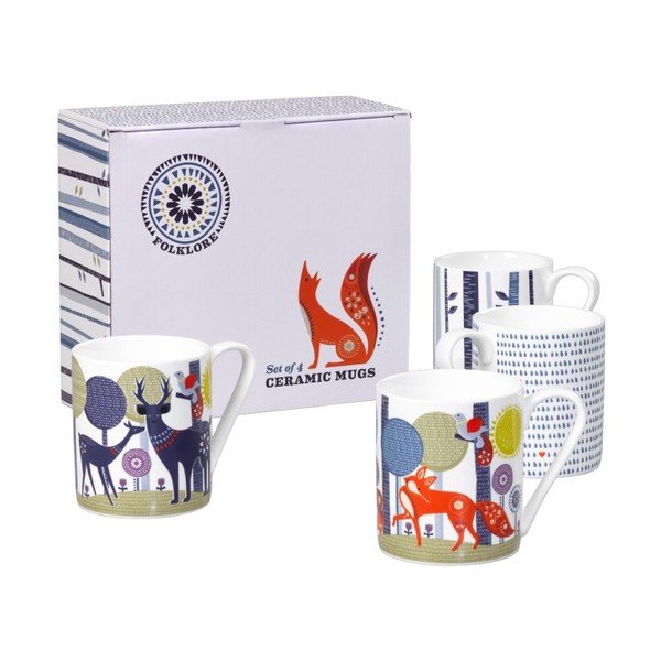 Sada 4 keramických hrnků Folklore, 350 ml-image-1