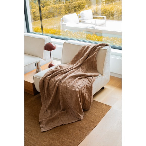 Кафяво одеяло от микроплюш 130x170 cm Aspen – Tiseco Home Studio-image-1