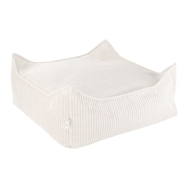 Кремав детски пуф от рипсено кадифе Square – Wigiwama