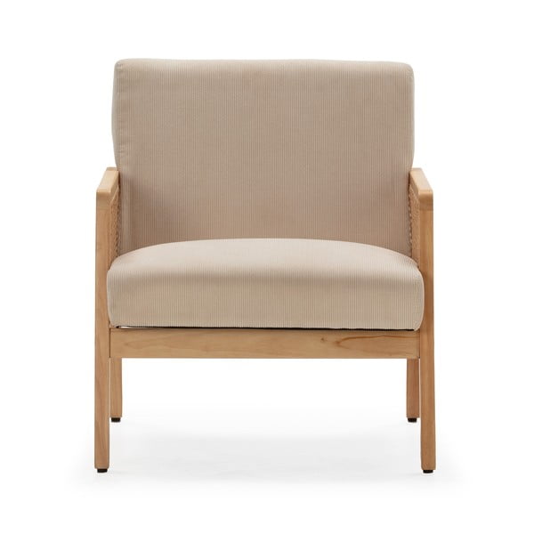 Бежов велурен фотьойл Debra – Marckeric-image-2