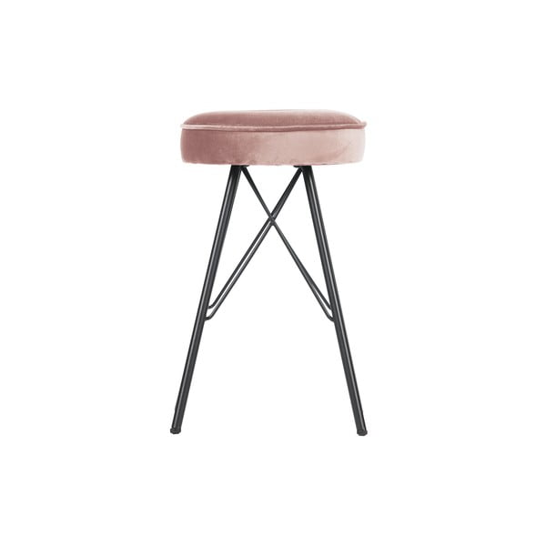 Розов бар стол с кадифено покритие, височина 53 cm Bella - WOOOD