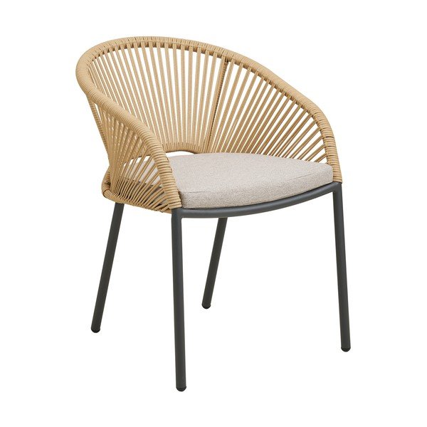 Бежов градински стол метален/подплатен Novella – House Nordic