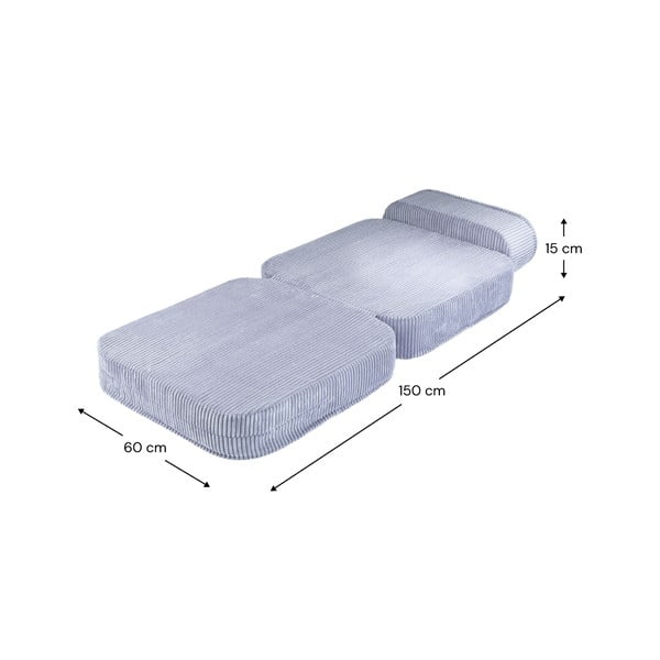 Син детски стол от рипсено кадифе Flip – Wigiwama-image-3