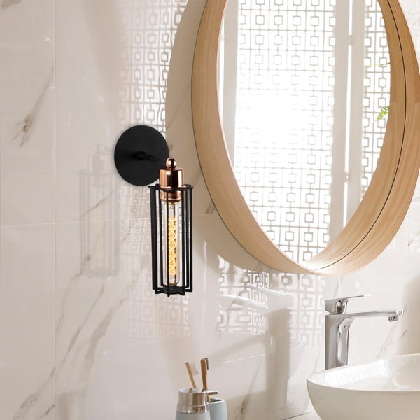 Черна стенна лампа ø 8 cm Likya – Opviq lights-image-1