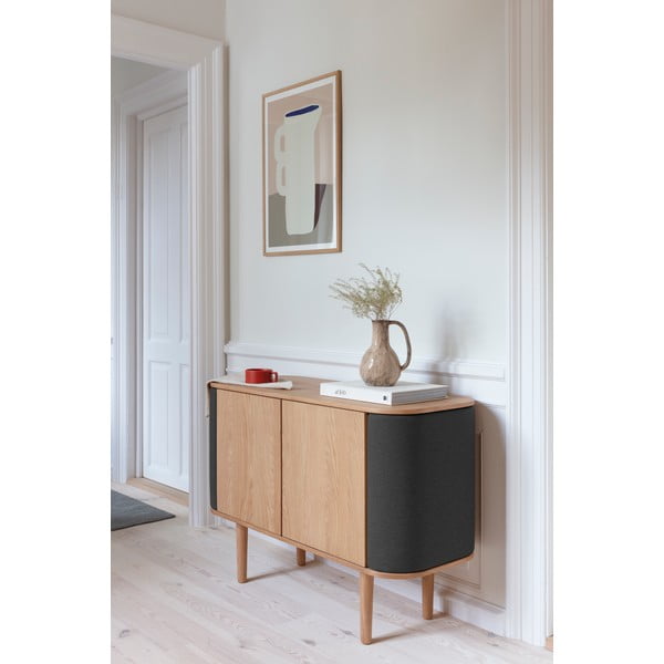 Нисък скрин с дъбов декор в цвят антрацит-природен 109x75 cm Treasures - UMAGE-image-1