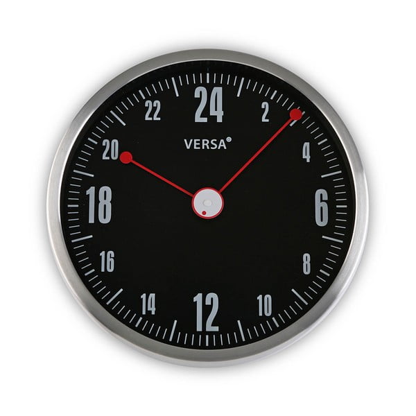 Черен кръгъл стенен часовник Inga, ø 30 cm - Versa