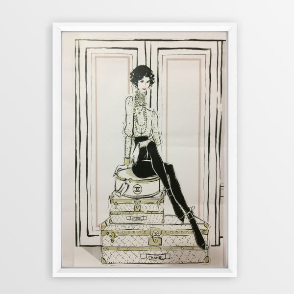 Картина за стена в рамка Куфар Chanel, 23 x 33 cm CC - Piacenza Art